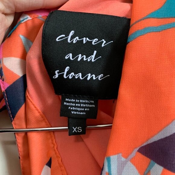 Clover & Sloane Flutter Sleeve Floral Mini Dress Women's Size XS - Picture 6 of 8